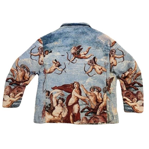 Rebel Vengeance Jacket Men’s SZ S Angel Art Tapestry Venus Renaissance Graphic - Picture 7 of 7